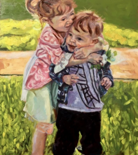 "My Little Romeo and My Big Juliet" 18x24 Oil on Canvas 10/2018 By Deb Maccagnano Commissioned "My Little Romeo and My Big Juliet" 18x24 Oil on Canvas 10/2018 By Deb Maccagnano Commissioned