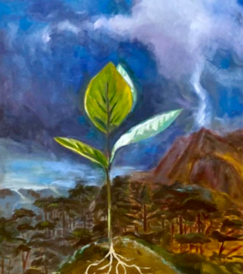 "3rd Day of Creation" 24x58 Oil on Canvas 10/2023 By Deb Maccagnano Sold - St. Paul Church Wittenberg "3rd Day of Creation" 24x58 Oil on Canvas 10/2023 By Deb Maccagnano Sold - St. Paul Church Wittenberg