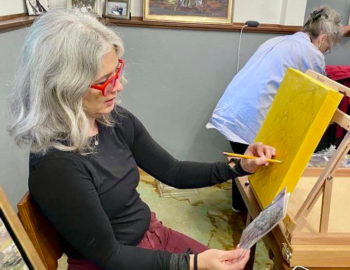 October 2025 Deb Maccagnano teaching oil painting process to art students. October 2025 Deb Maccagnano teaching oil painting process to art students.