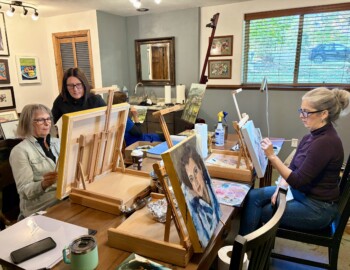 October 2025 Deb Maccagnano teaching oil painting process to art students. October 2025 Deb Maccagnano teaching oil painting process to art students.