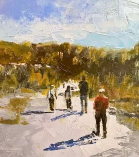 "A Family Walk, To Talk, To Connect" 12x16 Oil on Board 8/2025 By Deb Maccangnano "A Family Walk, To Talk, To Connect" 12x16 Oil on Board 8/2025 By Deb Maccangnano