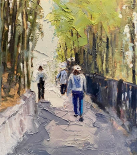 "Radiantly Resplendent in The Huntington Library" 8x8 Oil on Board 8/2025 By Deb Maccagnano "Radiantly Resplendent in The Huntington Library" 8x8 Oil on Board 8/2025 By Deb Maccagnano