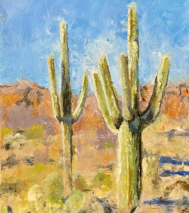 "5 Finger Desert Trees" 9x13 Oil on Yupo 9/2025 By Deb Maccagnano "5 Finger Desert Trees" 9x13 Oil on Yupo 9/2025 By Deb Maccagnano