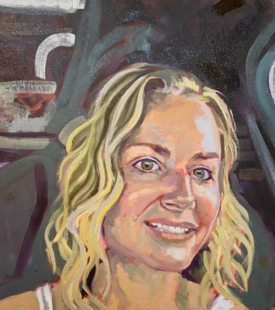 "Stopped in the Slow Lane" 20x20 Oil on Canvas 1/2022 By Deb Maccagnano "Stopped in the Slow Lane" 20x20 Oil on Canvas 1/2022 By Deb Maccagnano