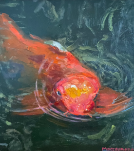 " _-= ^-=__=--^ (translation Hi Doug)" 12x12 Oil on Board 9/2024 By Deb Maccagnano " _-= ^-=__=--^ (translation Hi Doug)" 12x12 Oil on Board 9/2024 By Deb Maccagnano
